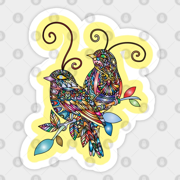 Two fabulous birds. Sticker by tashashimaa